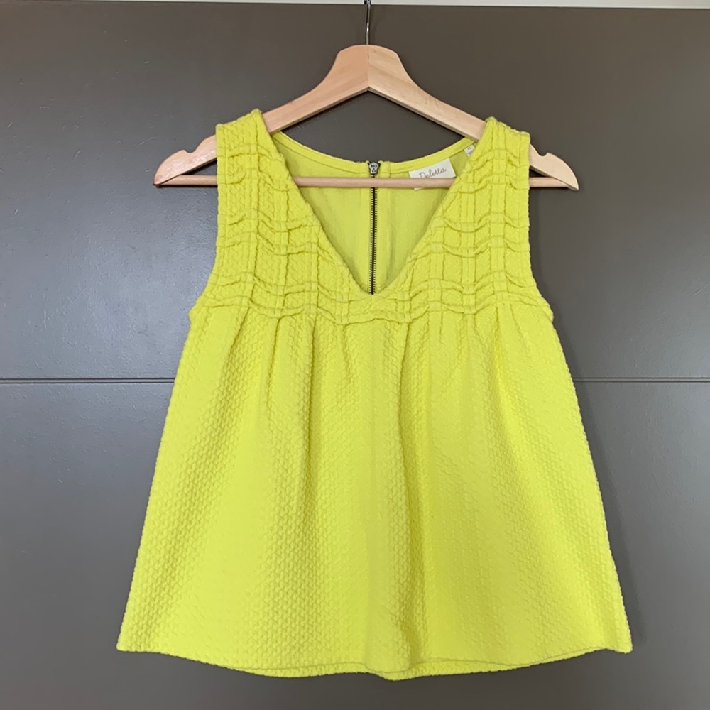 Yellow Deletta Anthropologie flowy top